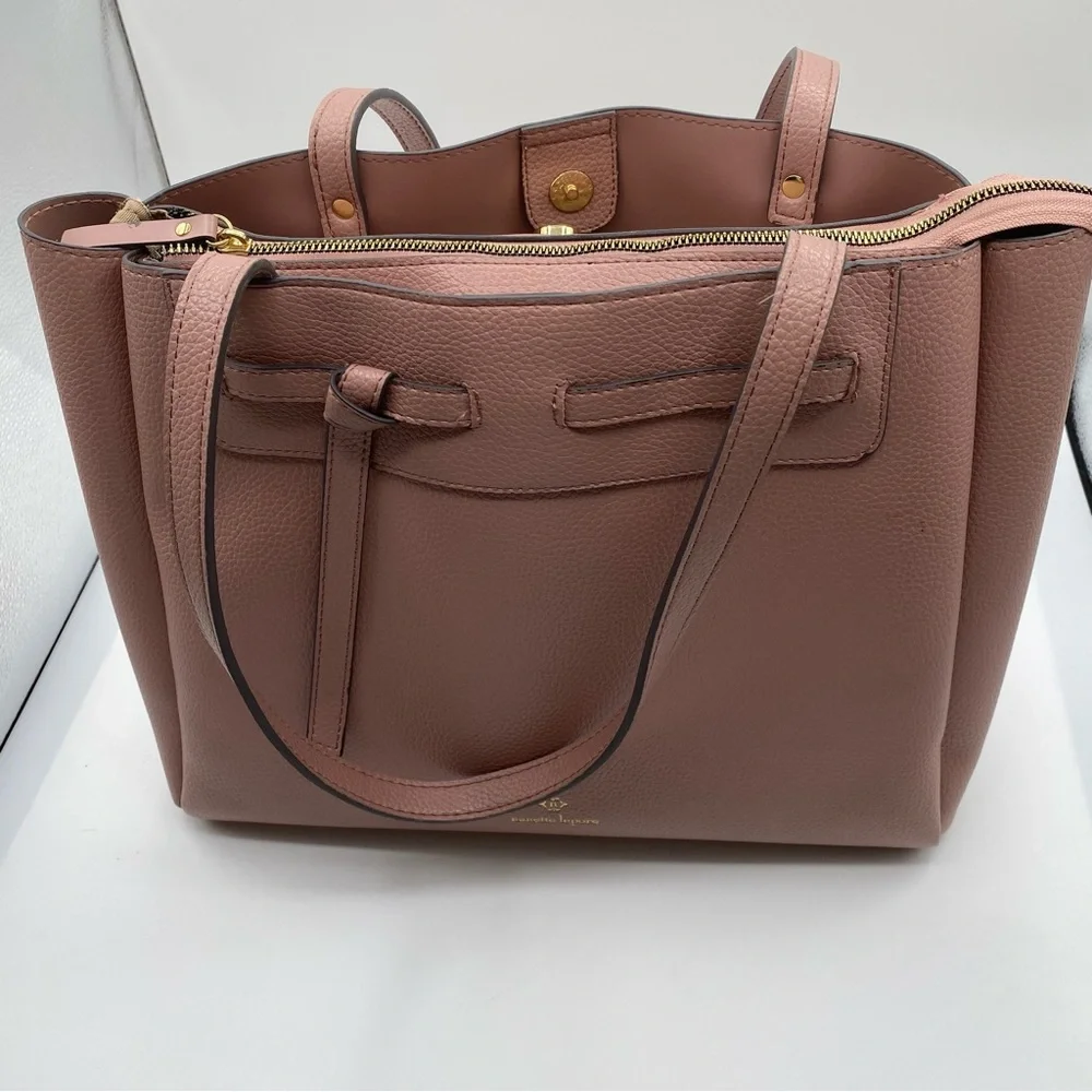 Nanette Lepore Pink Arrissa Triple Section Shoulder Tote Bag Women Handbags